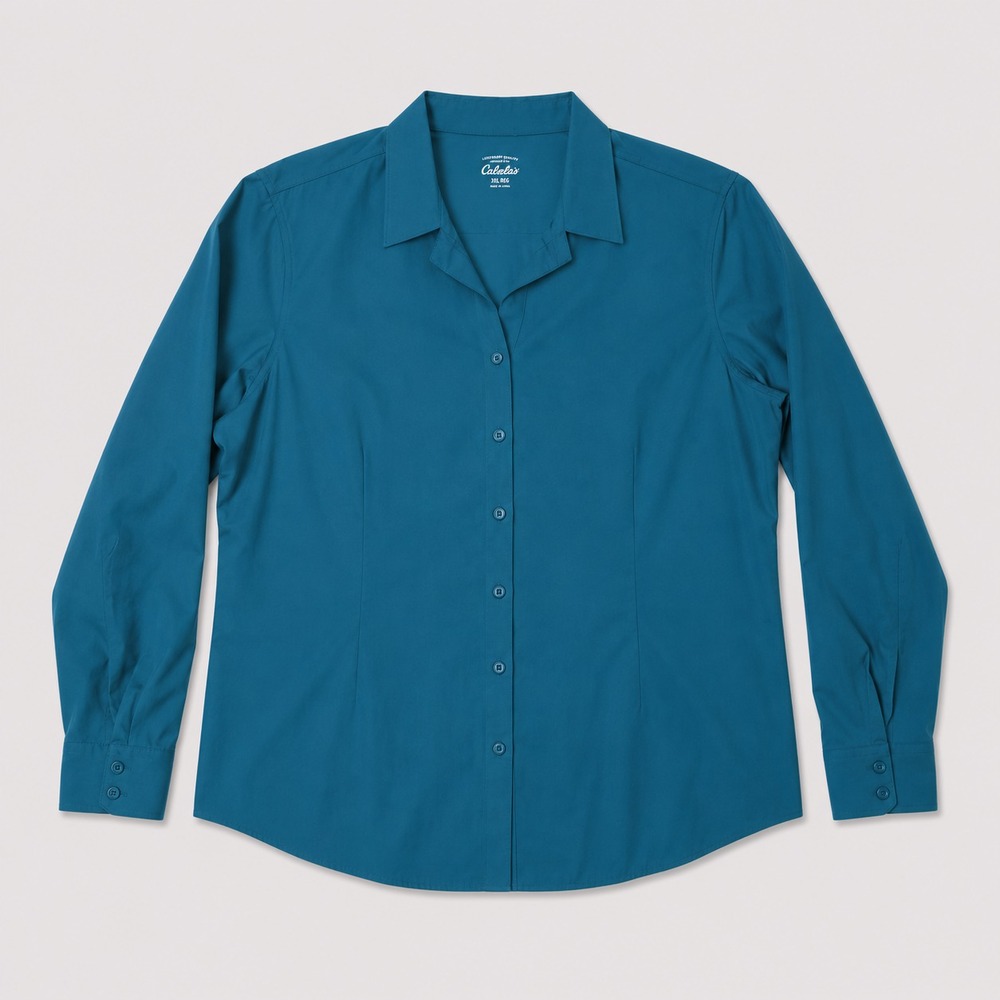 Cabela's Womens XL Teal Button Up Long Sleeve Outdoor Hiking Shirt